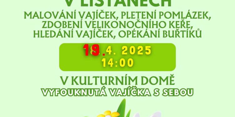 VELIKONOČNÍ PÁTEK V LÍŠŤANECH BUDE V SOBOTU