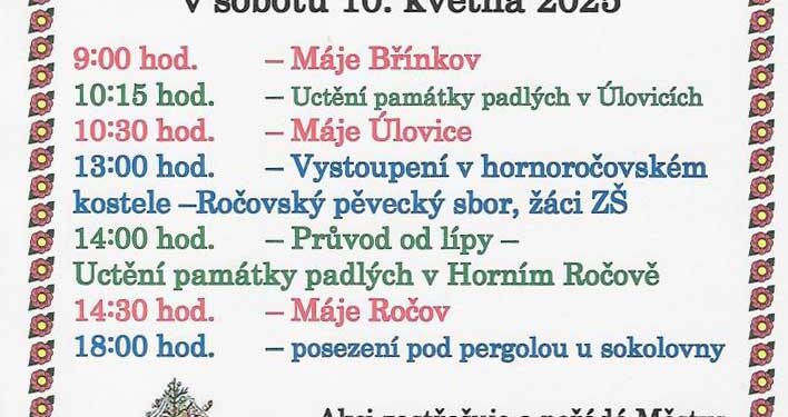 POZVÁNKA NA ROČOVSKÉ MÁJE