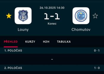 FOTBAL: LOUNY – CHOMUTOV 1:1