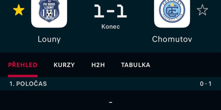 FOTBAL: LOUNY – CHOMUTOV 1:1