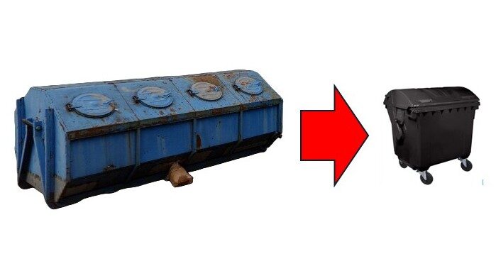 MĚSTO RUŠÍ VELKÉ KONTEJNERY