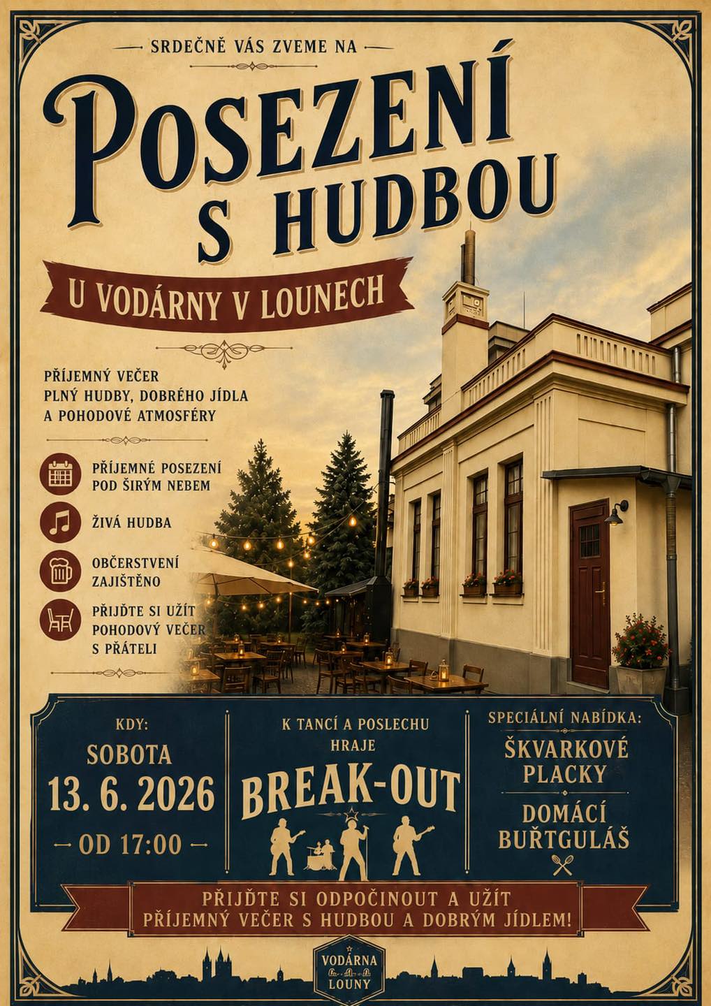 Občerstvení u řeky Louny