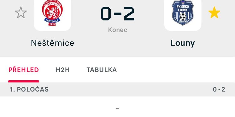NEŠTĚMICE – FK SEKO LOUNY 0:2